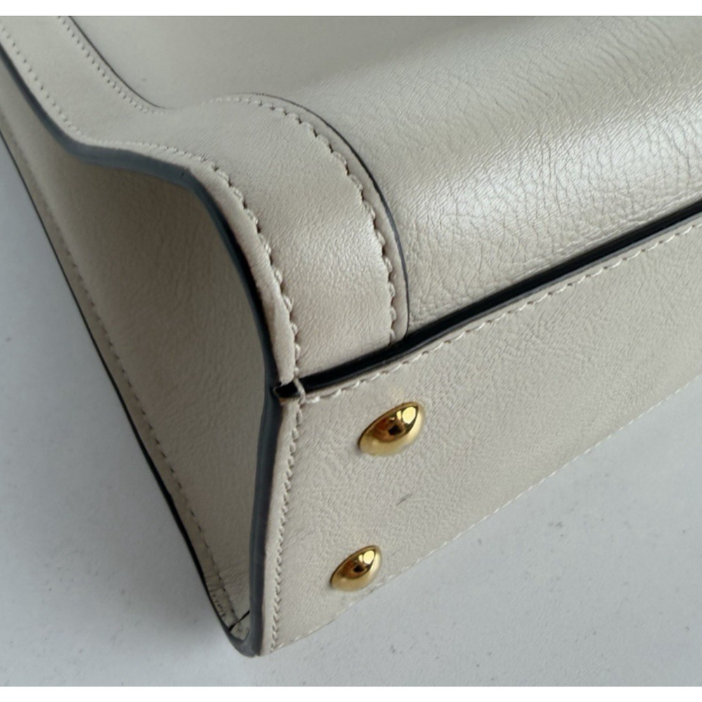 Gucci Diana Small Tote Bag in Beige with Orange Fluo Leather Bamboo Handles B5 - Picture 4 of 16